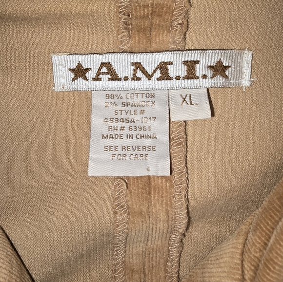 AMI Corduroy Jacket Women Xl Brown  Pockets Long Sleeve - Picture 2 of 9
